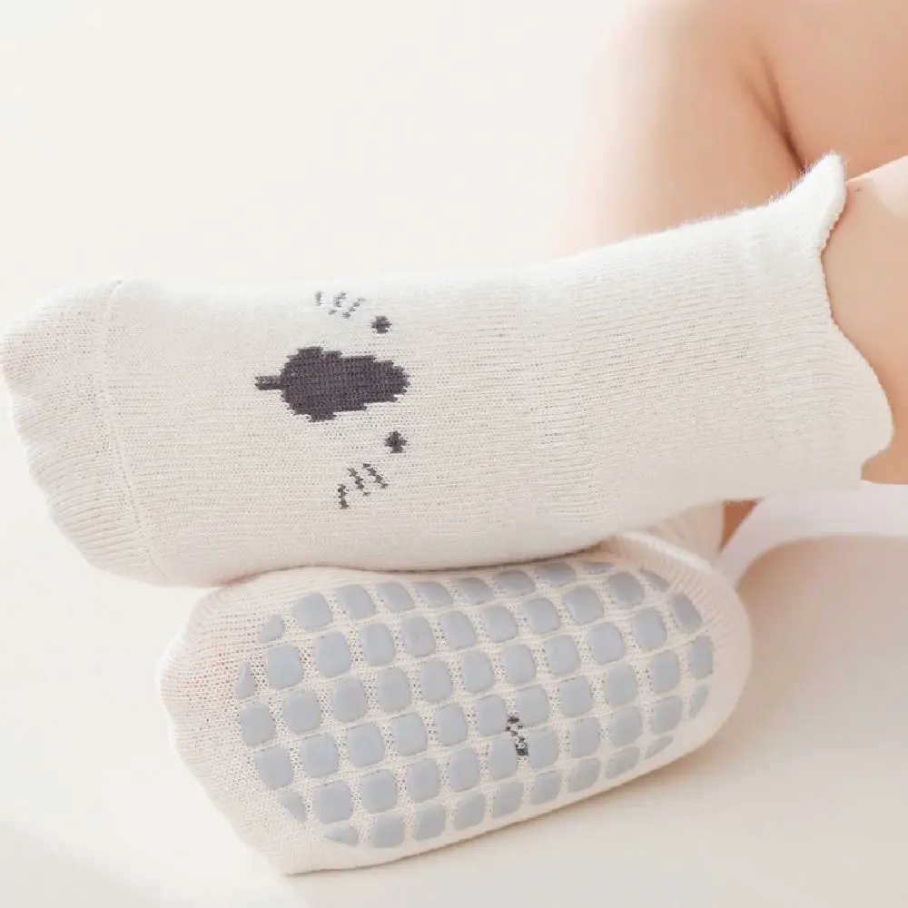 5Pairs Trampoline Socks Non-slip Baby Floor Socks Breathable Cute Newborn Cotton Socks Soft Fashion Toddle Step Socks Children