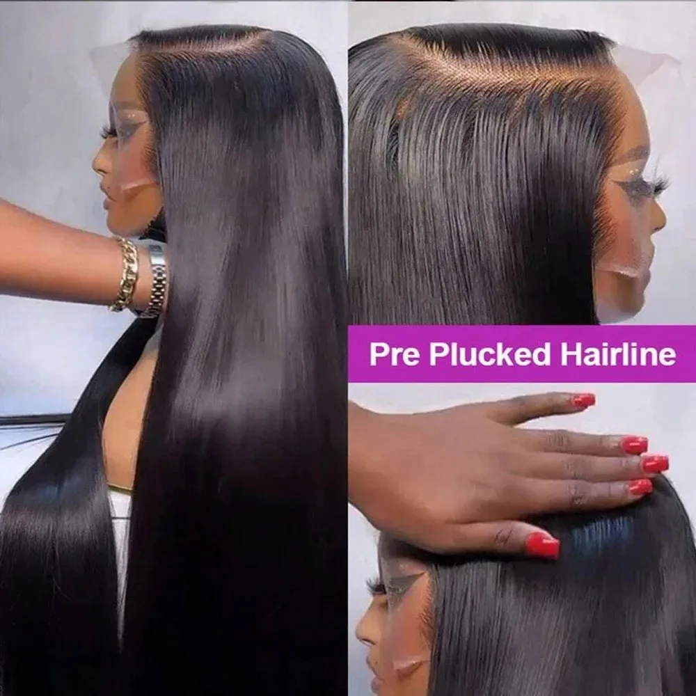 34 Inch Bone Straight 13x4 Lace Front Wig Human Hair Lace Front Human Hair Wigs Brazilian Frontal Wigs For Women 4