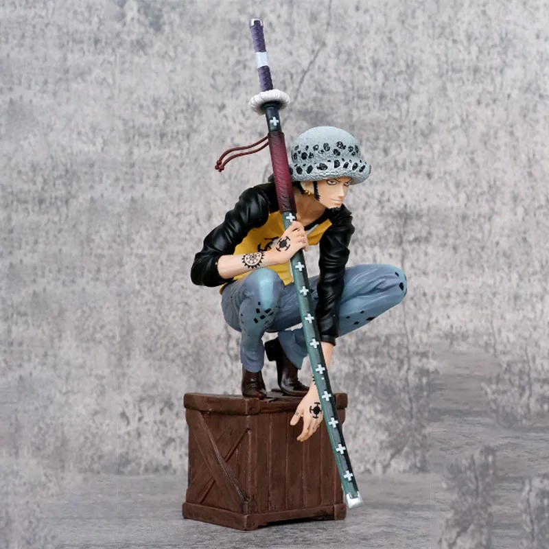 

23cm One Piece Anime Figure Oka Shichibukai Trafalgar D. Water Squatting Position Collect Action Figure Pvc Model Doll Gift Toys