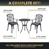 Outdoor Bistro Set 3 Piece Outdoor Bstro Table and Chairs Set Table with Umbrella Hole, Cushions, Cast Aluminum Patio Furniture 1