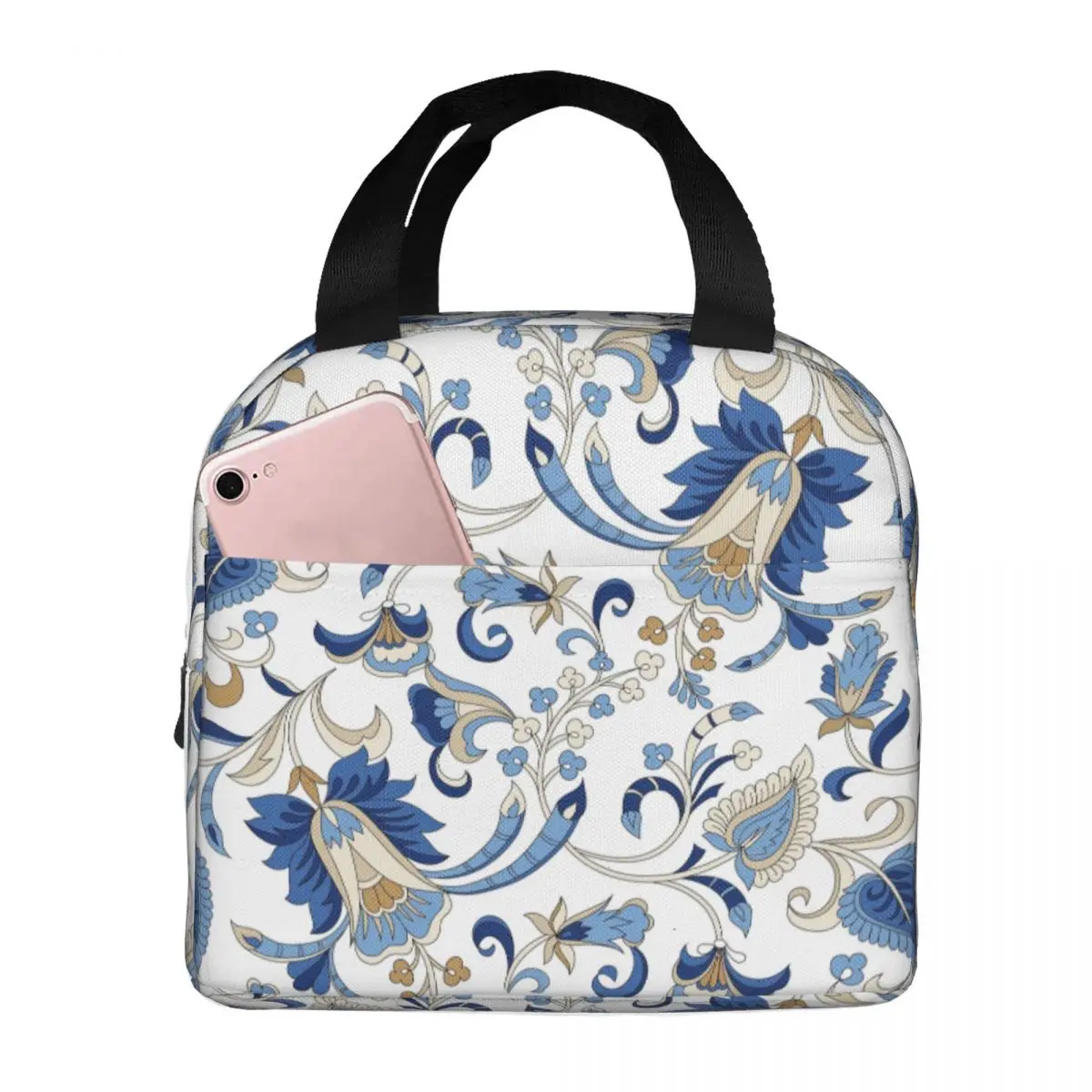

Paisley Portable Aluminum Foil Thickened Insulation Lunch Bag 8.5x5x8 Inch