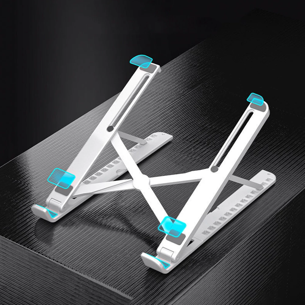 랩데스크 라이저 쿨링 브래킷 13단계 높이 조절 가능 테이블 쿨링 패드 접이식 노트북 스탠드 11-17인치 태블릿용 플라스틱