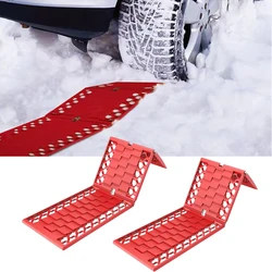 2PCS Portable Foldable Car Escape Mat Non-Slip Pad Fit All-Weather Auto Traction Mat Tire Grip Aid Ideal for Snow Ice Mud