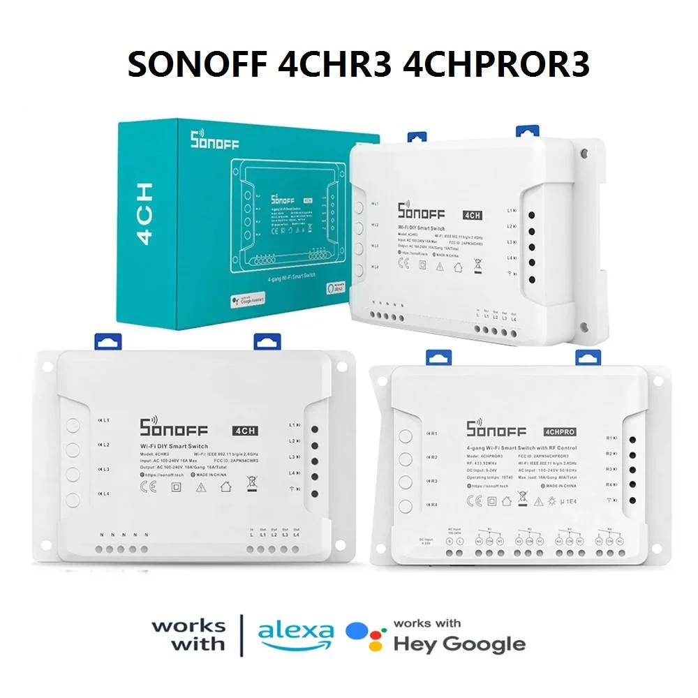 1-5Pcs Sonoff 4 Chr3 Wifi Smart Switch Interruttore Intelligente Remoto Universale Interruttore Wi-Fi Smart Home A 4 Canali