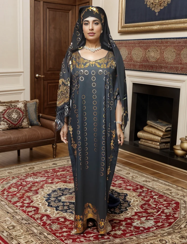 

2024 neue sommer verlieren kurzarm baumwolle robe gold stempel boubou maxi islam femme kleid mit großen schal afrik anischen aba