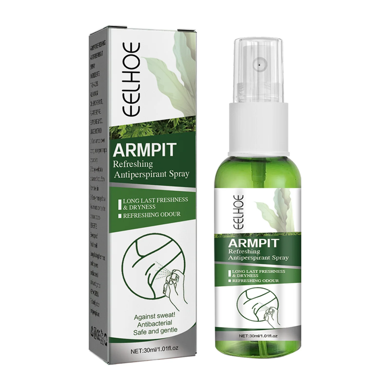 Desodorante en aerosol para axilas, fragancia refrescante, desodorante para axilas, eliminador de olores en axilas, aerosol para eliminar olores corporales, 30 ml