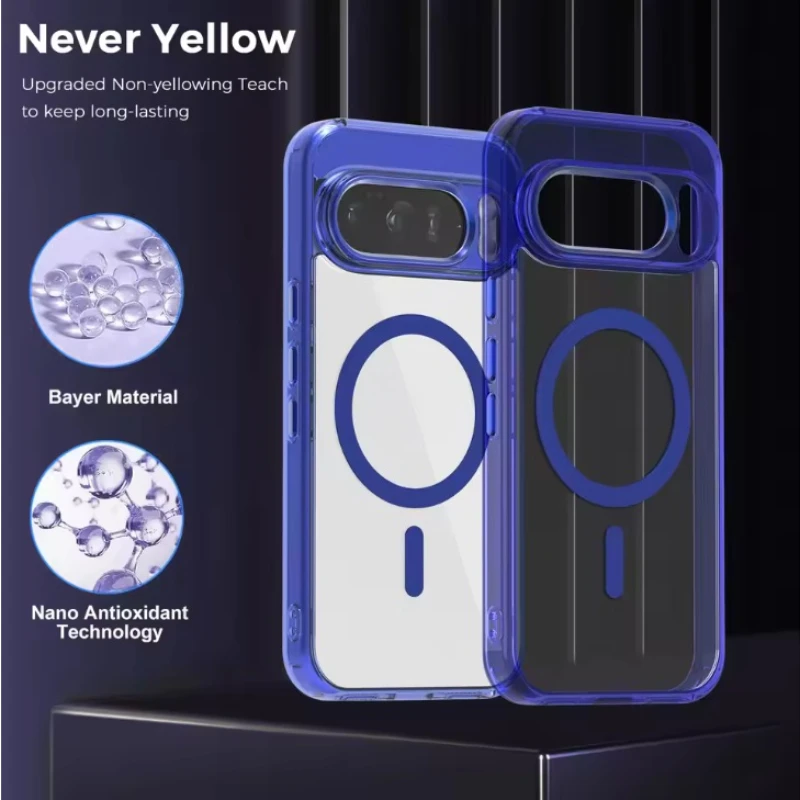 حافظة شحن لاسلكية جديدة عالية الشفاف لهاتف Magsafe...