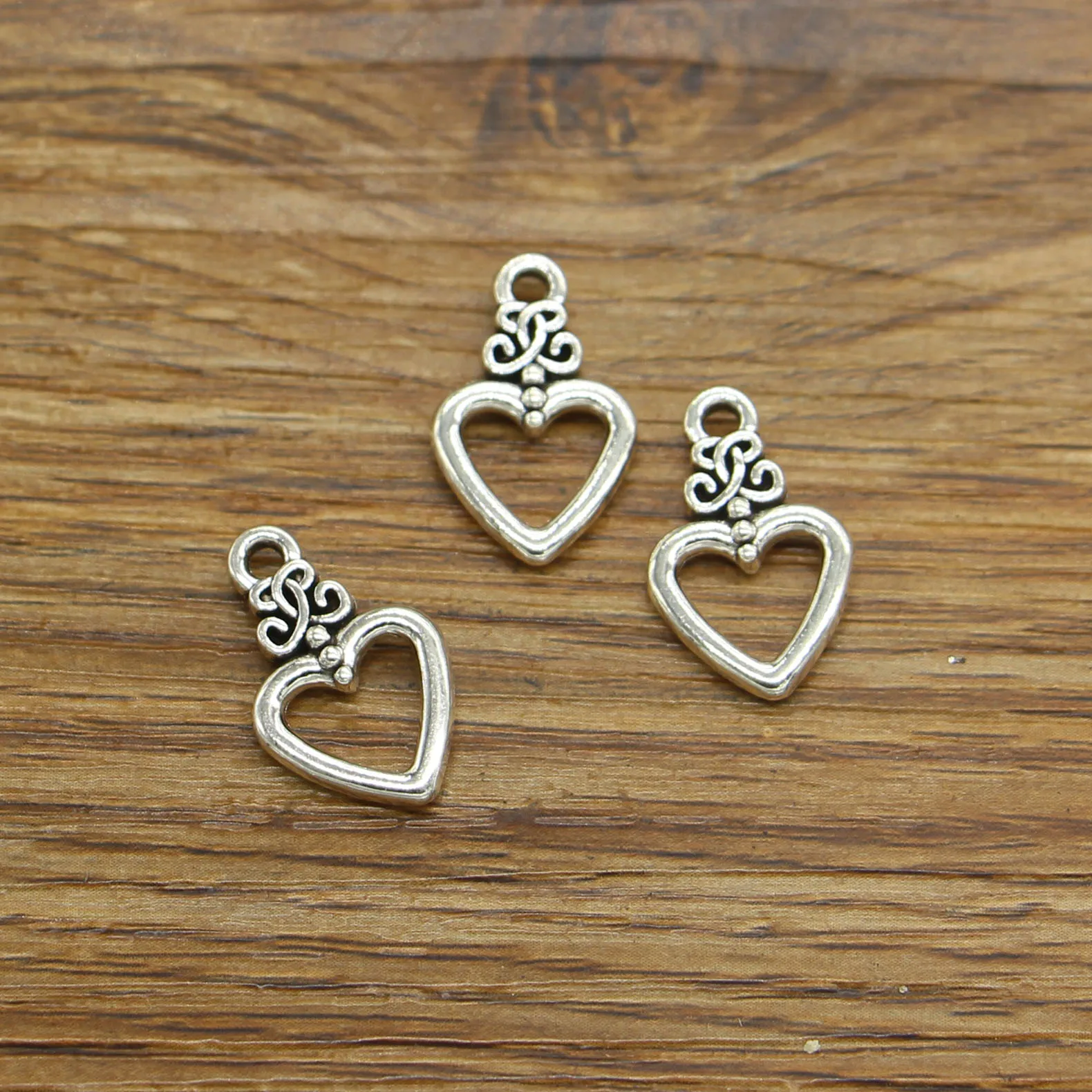 30pcs Metal Valentine Heart Love Charms Pendants Diy Jewelry Making 13x20mm  - AliExpress