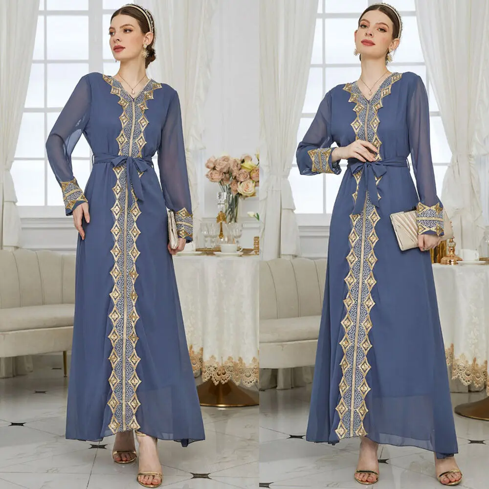   ̽ ƹپ  ƽ 巹 Kaftan Party Jilbab Arab Robe Eid Indian Dress Women