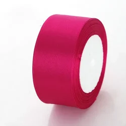 Vibrant Satin Ribbon Collection - Assorted Colors & Widths - 10mm Wide (28 Deep Fushia)