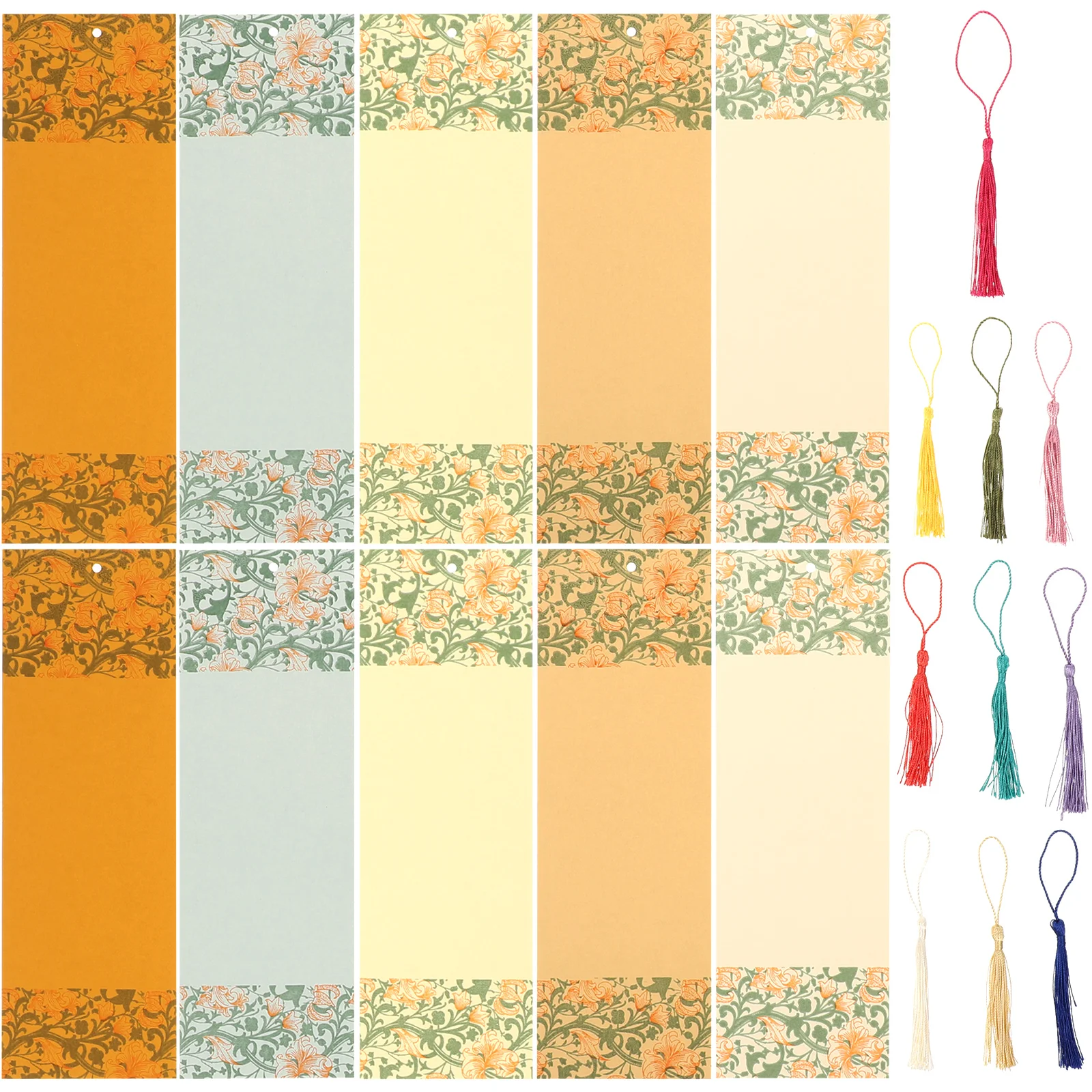 

10 Sets Rice Paper Bookmark Page Marker Bookmarks for Kids Blank DIY with Tassel Ornaments Student Child