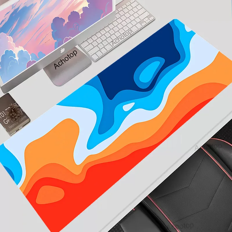 

Colourful Art Office Carpet Xxl Mouse Pad Gamer Black Mousepad 900x400 Computer Desk Mat PC Laptop Keyboard Gaming Mat Mause Ped