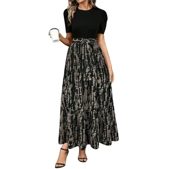 Women's Dresses High Waist Floral Print Dress Elegant Fashionable Maxi Sundress Casual Vintage Style For Spring Summer 2