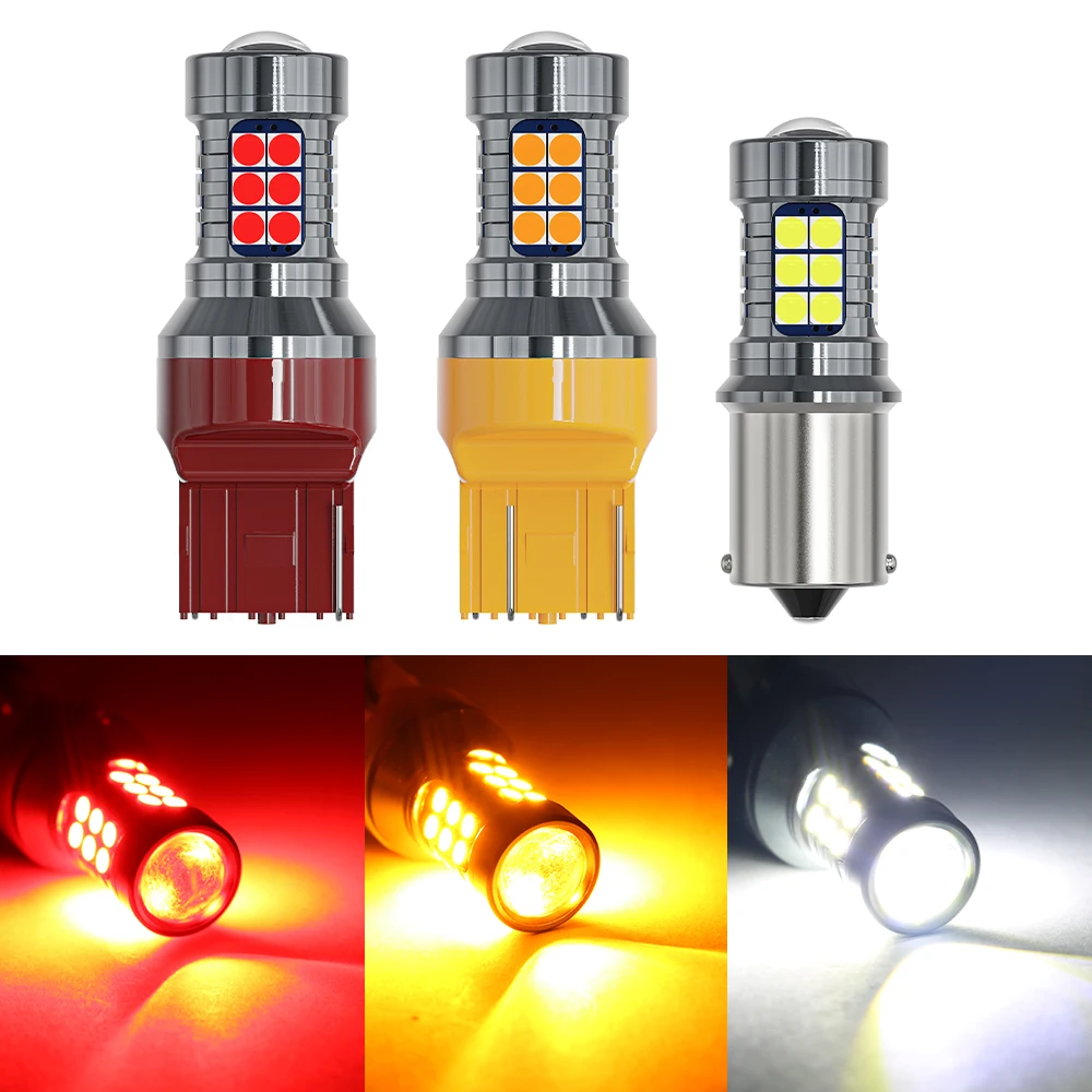 2X 1156 1157 Светодиодная лампа BA15S BAU15S BAY15D сверхъяркая 3030SMD Canbus безошибочный сигнал поворота для автомобильного заднего сигнала 12 В 5 Вт