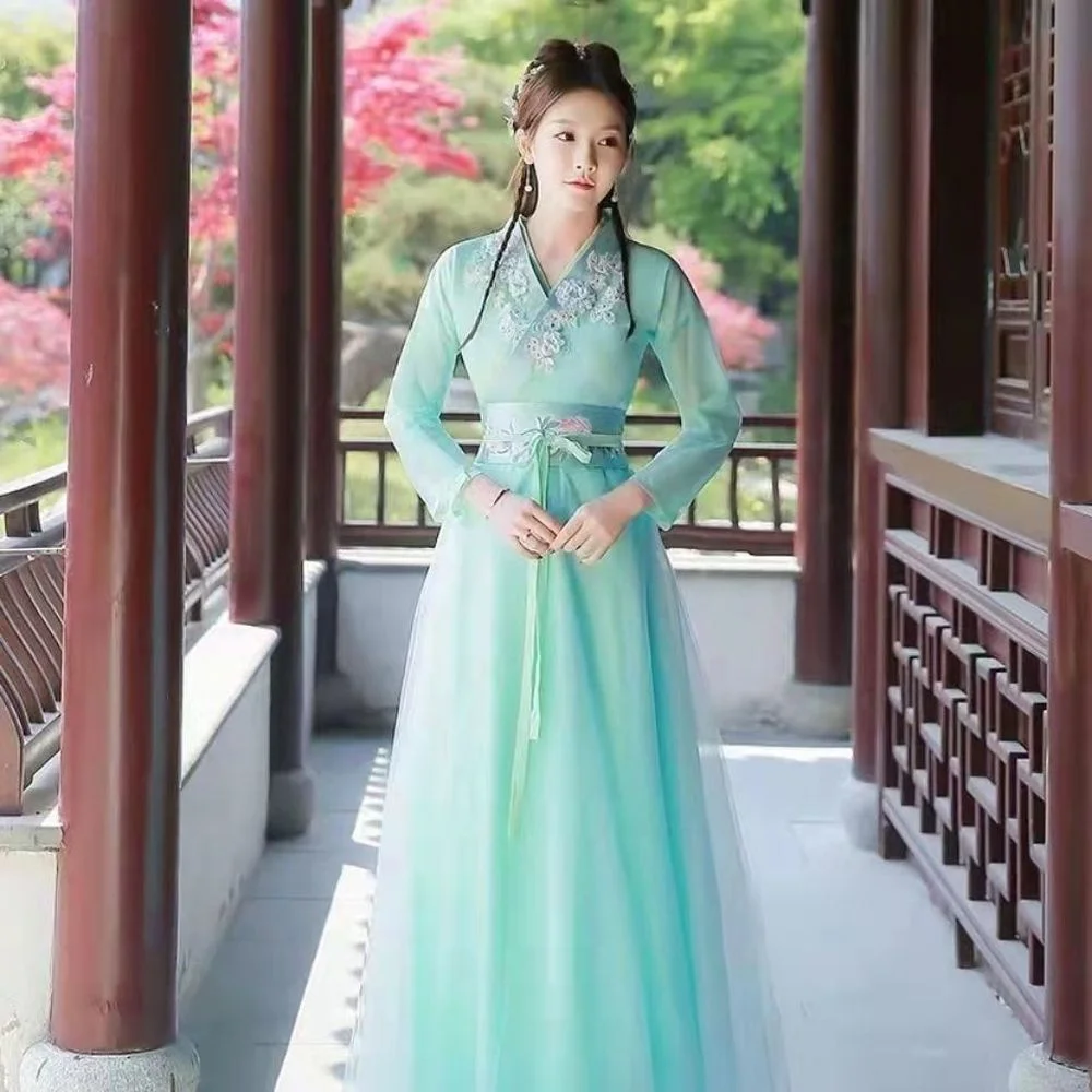 Chinese Hanfu for Women Fairy Princess Costume Ladies China Traditional Tv Drama Hanfu Хань фу Chinese Dresses for Young Woman