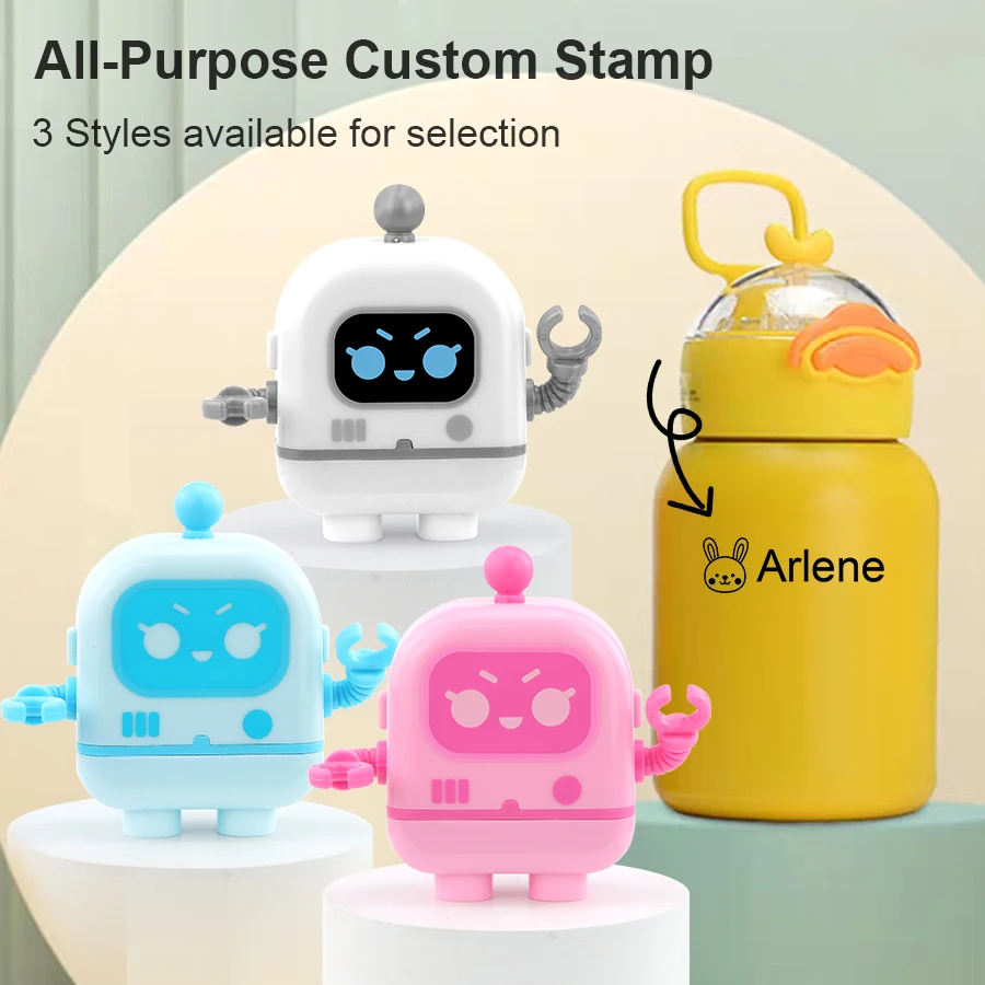 Personalized name stamp robot can print curved items, clothes, books, lunch boxes, and essential gifts for returning to s