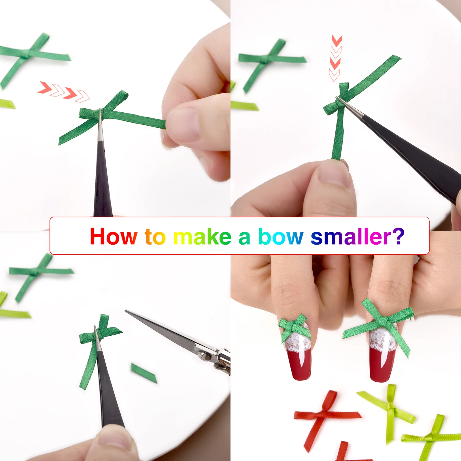 Mini Satin Ribbons 100Pcs Flowers Bows Ties For DIY Craft Scrapbooking Embellishment Pets Hair Clothes Decoration