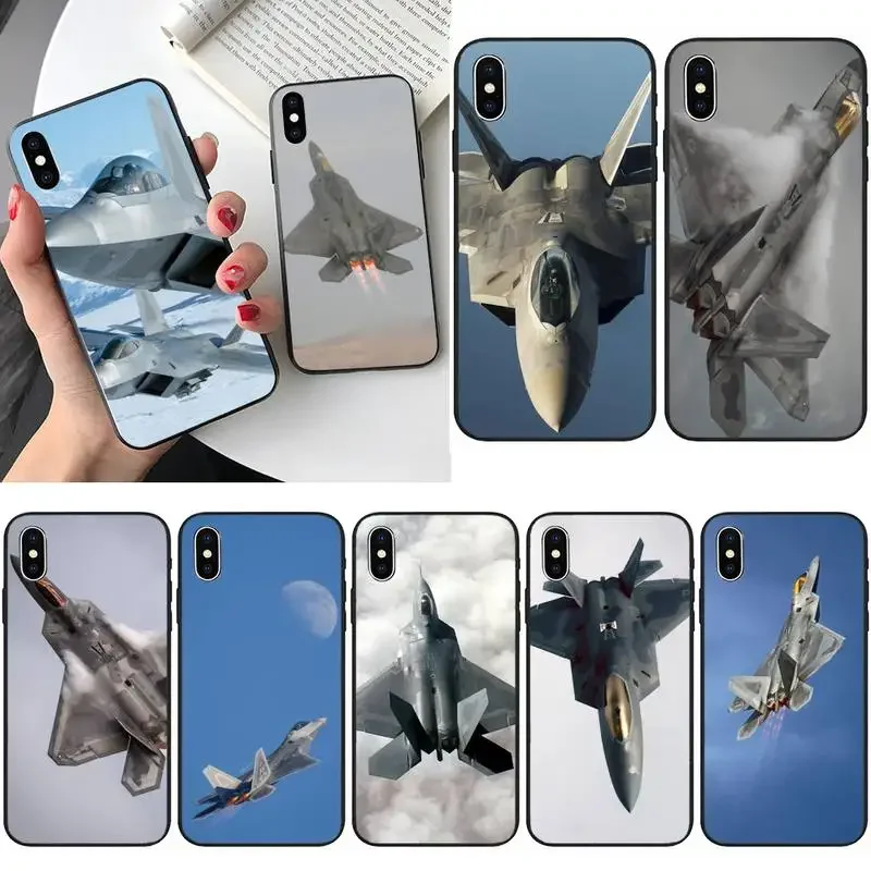 Fighter Plane Poster F-22 Custodia Per Telefono Raptor Per Iphone 11 12 Mini 13 Pro Xs Max X 8 7 6S Plus 5 Se Xr Case