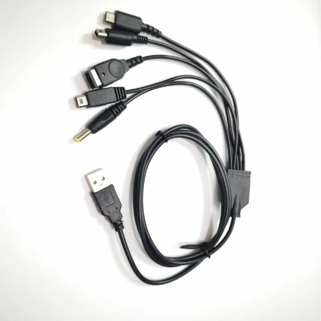 1000pcs 1.2M 빠른 충전 5 in 1 USB 게임 케이블 충전기 코드 와이어 Nintendo New 3DS XL NDSI LL NDS Lite Wii U GBA PSP