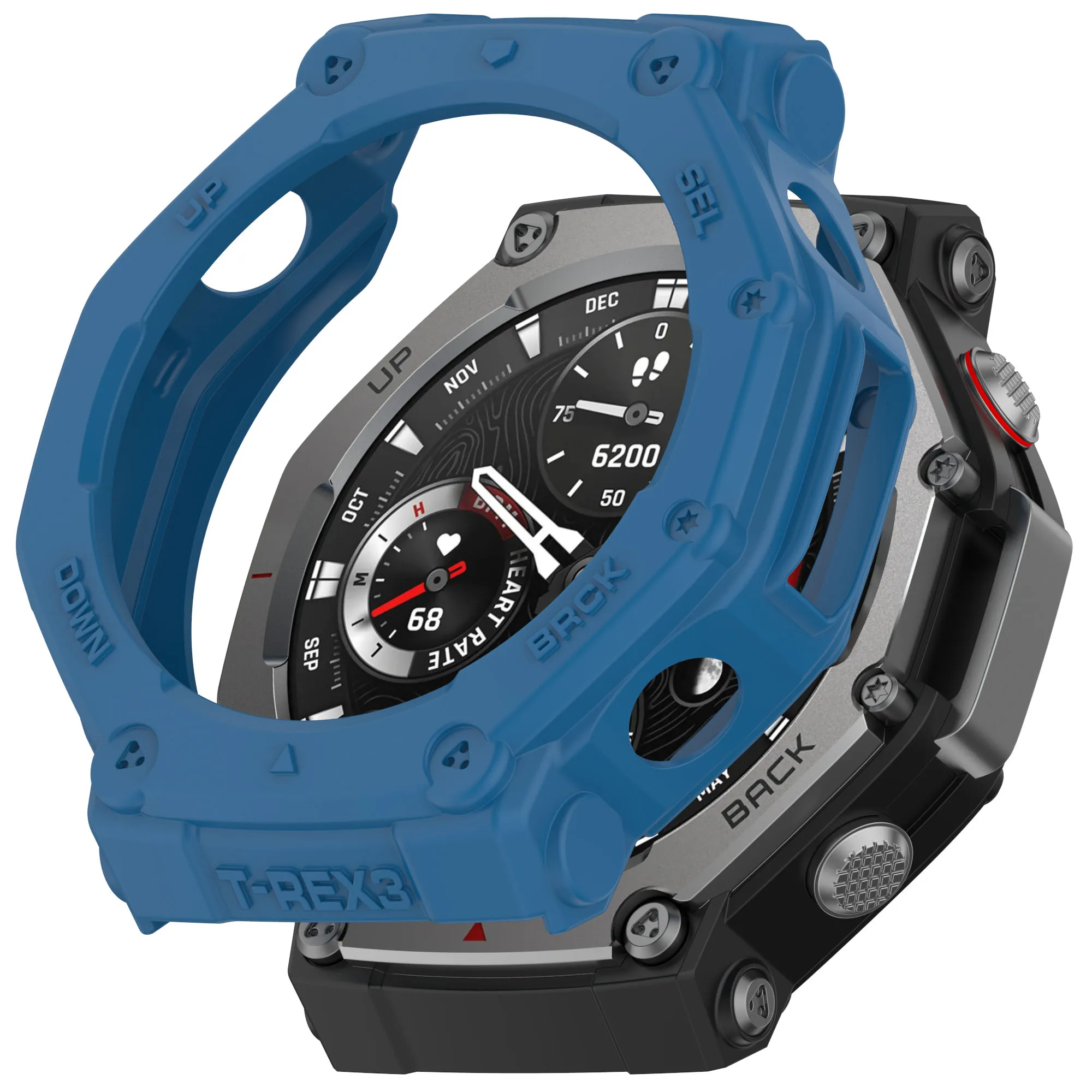 Enhanced Soft TPU Protector Case with Toughened Glass for Smartwatch - Durable Hollow Protection Shell Frame