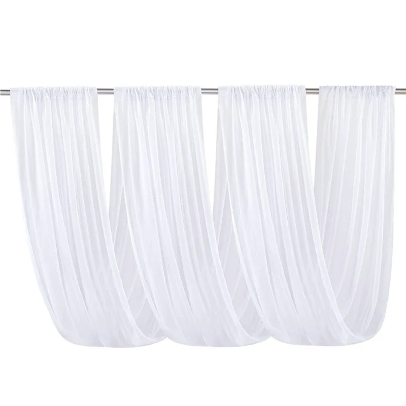 Party backdrop curtain Party decoration supplies White Wedding Dress Ceiling Drapes Roof Canopy Decor Draping Fabric Chiffon Curtain for Ceremony Stage Hotel