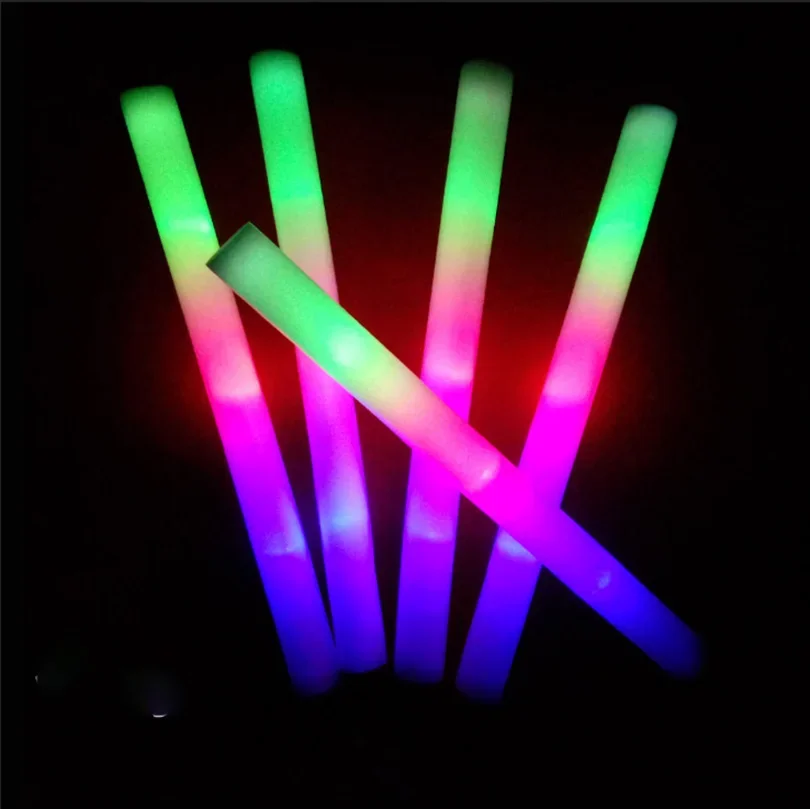 Description Picture 6 of item10/15/20/30Pcs LED Glow Sticks Bulk Colorful RGB Glow Foam Stick Cheer Tube Light in The Dark for Party Concert Wedding Supplies