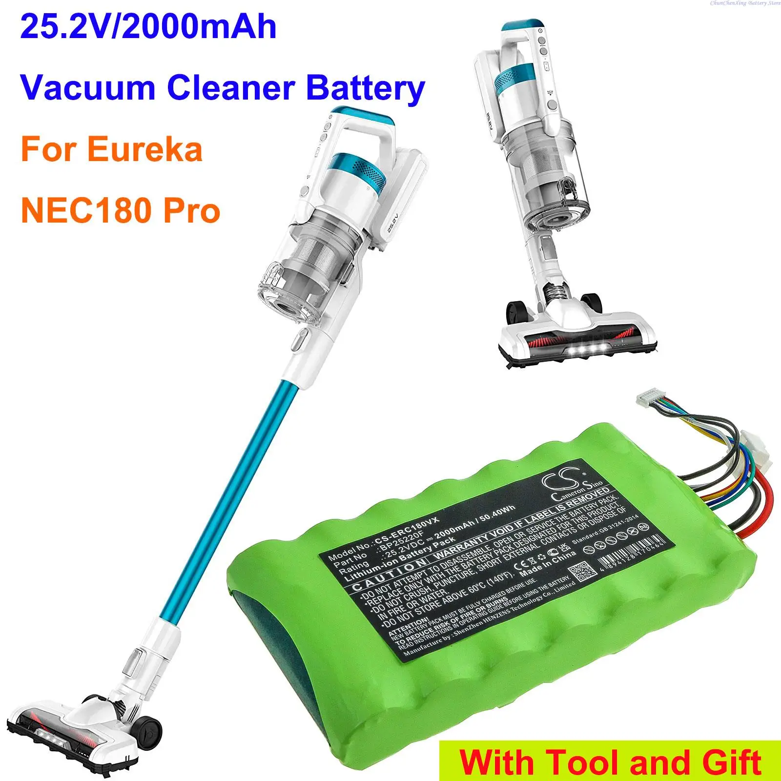 Bateria de Aspirador Cameron Sino Bp25220f Eureka Nec180 Pro 2000mah