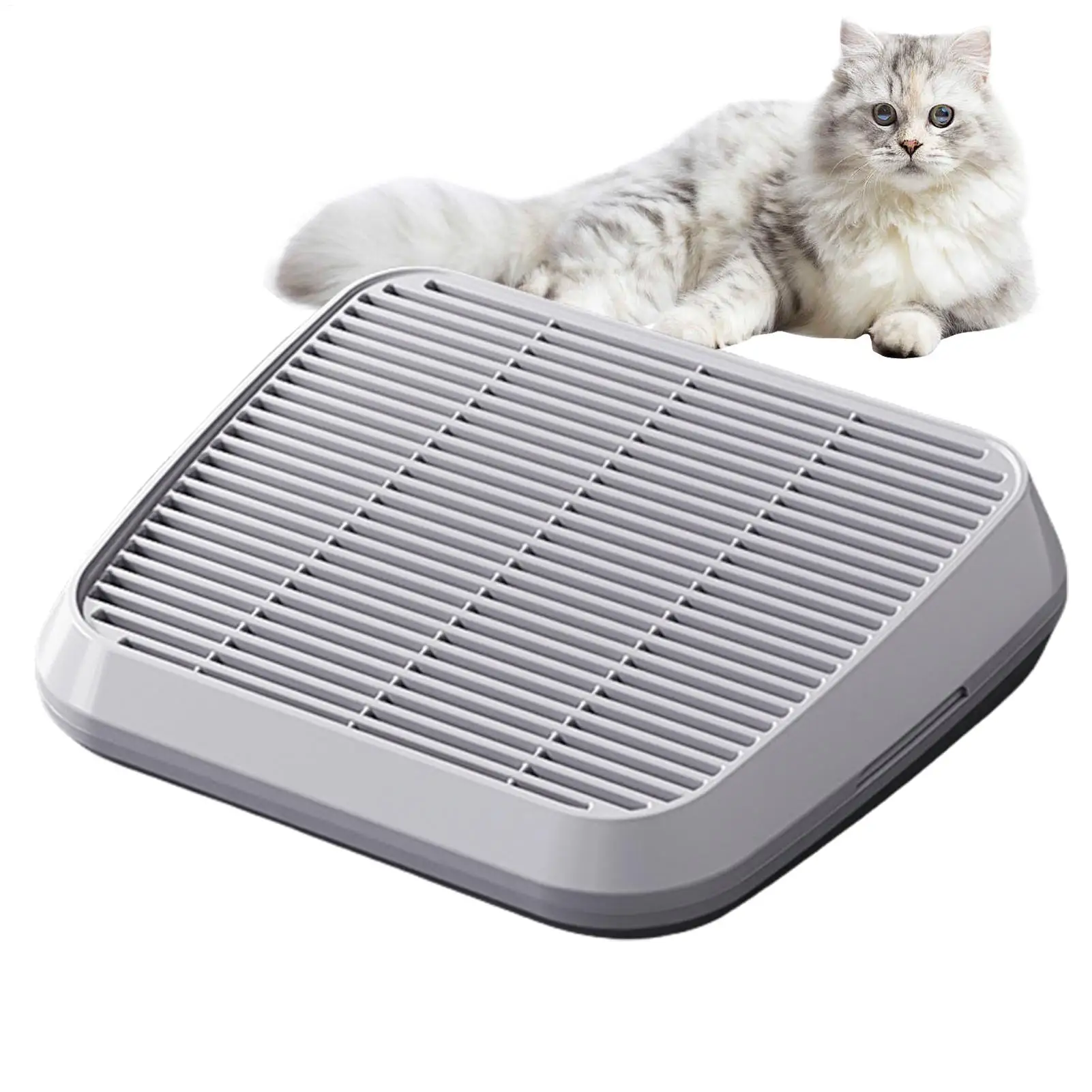Litter Box Step Cat Litter Catcher Ramp Box Anti Tracking Trapper Tray with Filter Function Non Slip Double Layer Pet Supplies