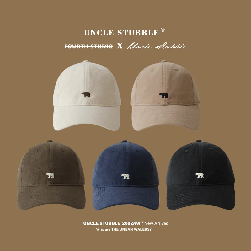 Baseball Cap Bear Embroidered Sun Protective Breathable Adjustable Unisex for Men Women