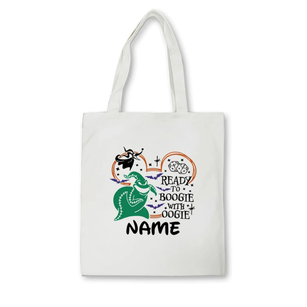 Pronto Per Il Bottino Con Oogie Tote Bag Name Bag Nightmare Before Christmas Gift Spooky Tote Bag Canvas Tote Bag Oogie Boogie