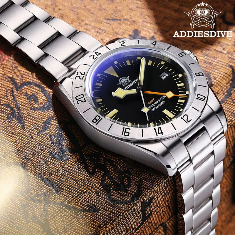 美品 アディスダイブ GMT 200m ADDIESDIVE AD2036 Amazon.com: ADDIESDIVE Quartz Diving Watch for Men Diver 200
