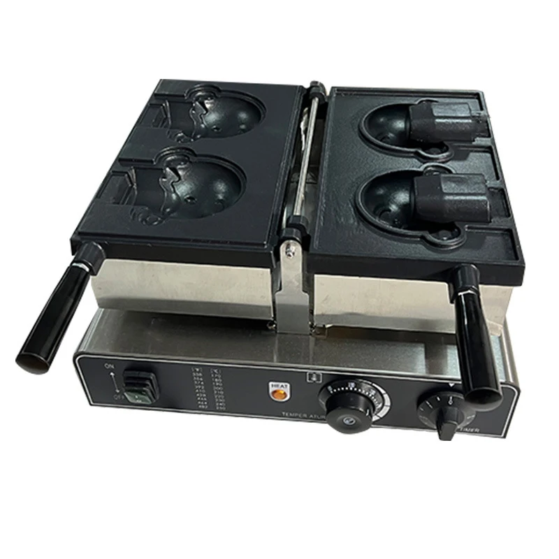 Macchina Per Waffle A Forma Di Orso Taiyaki Commerciale A Bocca Aperta Ice Cream Bear Taiyaki Machine Bear Cone Maker