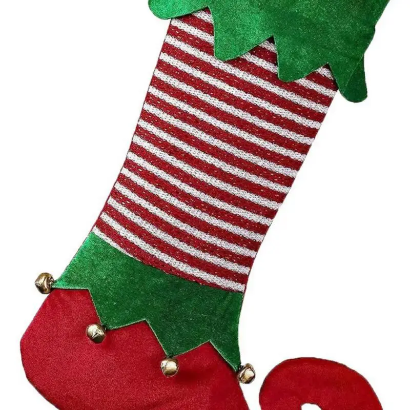 1PC Christmas Elf Socks Candy Bag Tree Decorations Home Xmas Ornaments Hanging Pendants Navidad Party