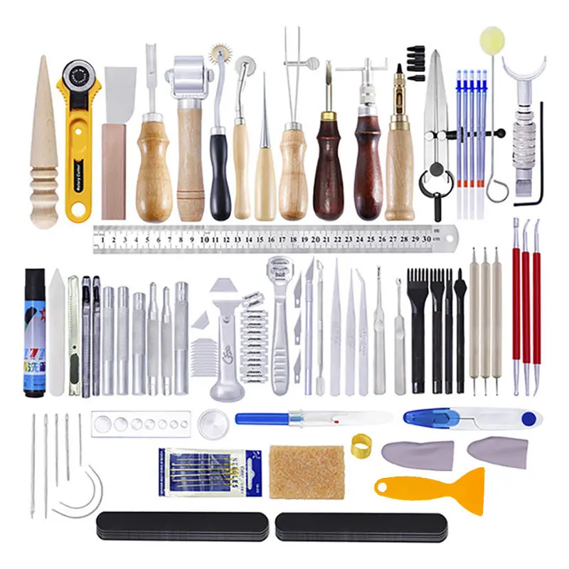 Kit Lavorazione Cuoio 19 Pezzi - Utensili Per Cucito A Mano, Pelle, Fai Da Te - Foto 9