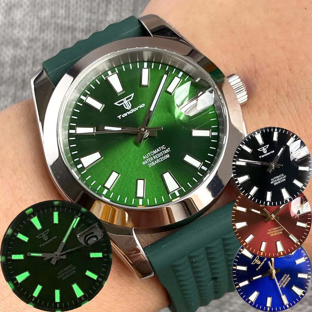 36mm 200M Waterproof Swim Wristwatch For Men Japan NH35A Automatic Mechanical  Polish Bezel Sapphire Crystals Green Dial