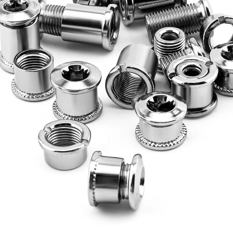 4/5 Pair Bike Chainring Bolts MTB Plate Screws Monoplate Or Double Or Three Plate Crank Parts Cycling Crankset Accessories bike chainring,bike crankset,bike crank bolt,bicycle chainring bolt,bicycle parts