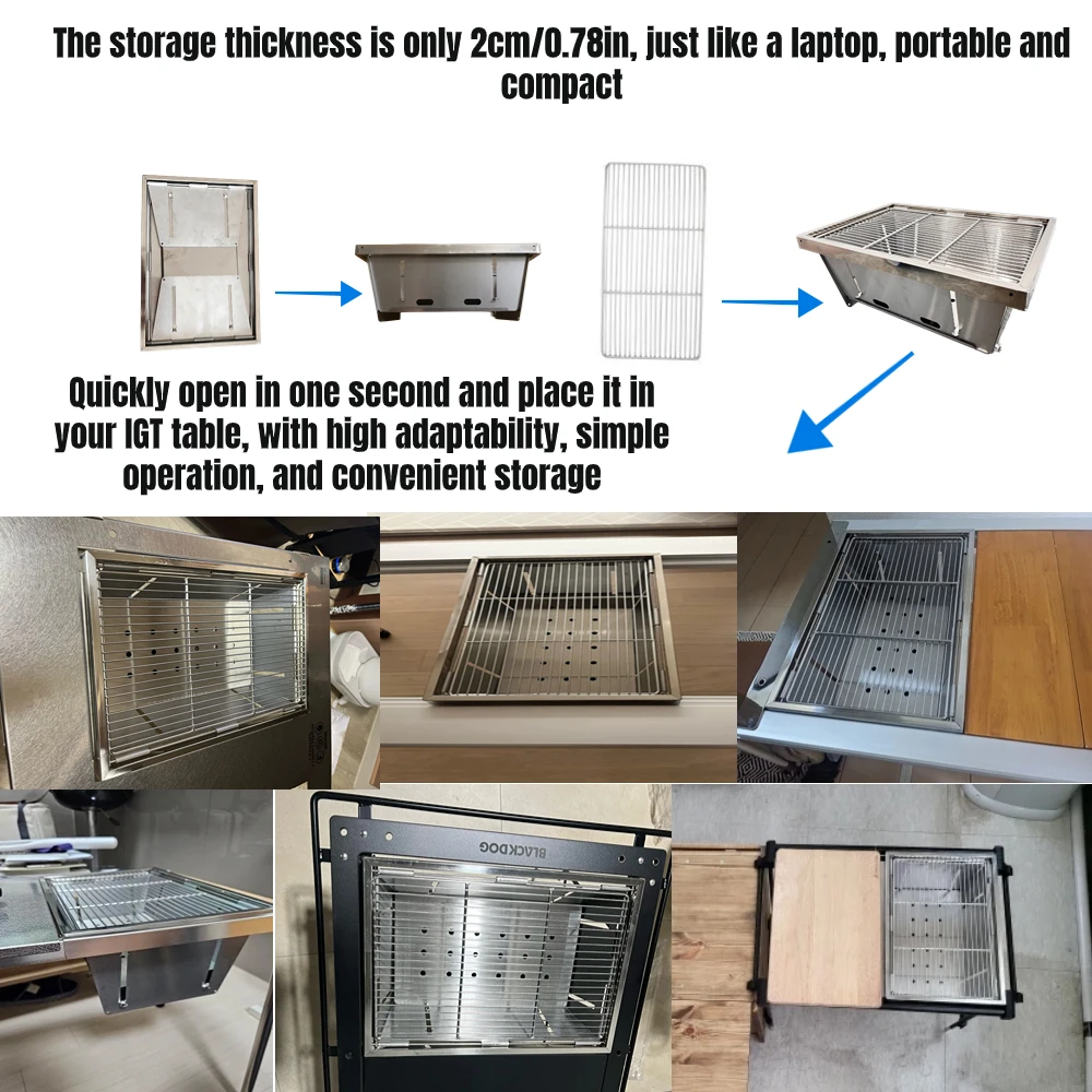 Folding Outdoor Firewood Stove for Camping & IGT Table 4