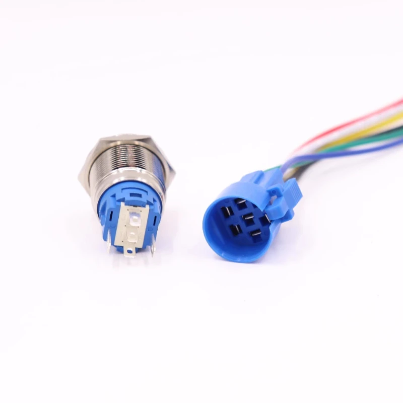 Button Switch Metal 12/16/19/22MM Convenient Installation Wires Motor Automobile Modification Waterproof LED