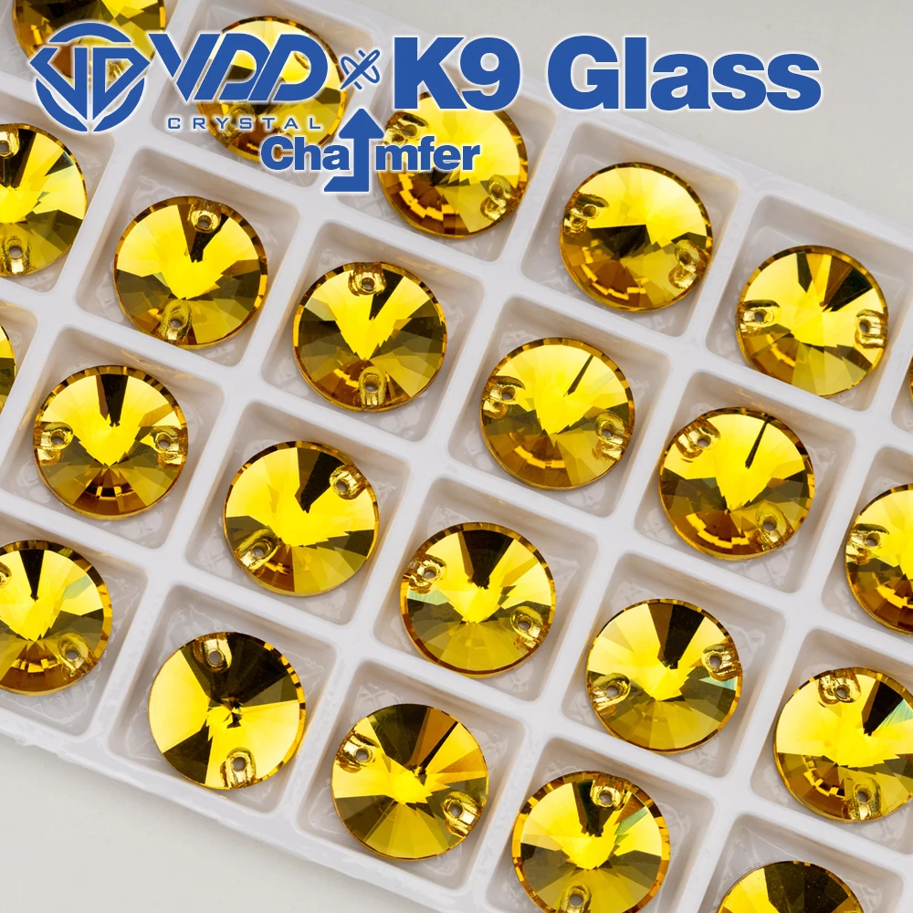 Vdd großhandel rivoli hochwertiges k9 glas nähen auf strass steinen kristall kasten verpackte flatback nähsteine für kleidungs dekorationen – Detail 11