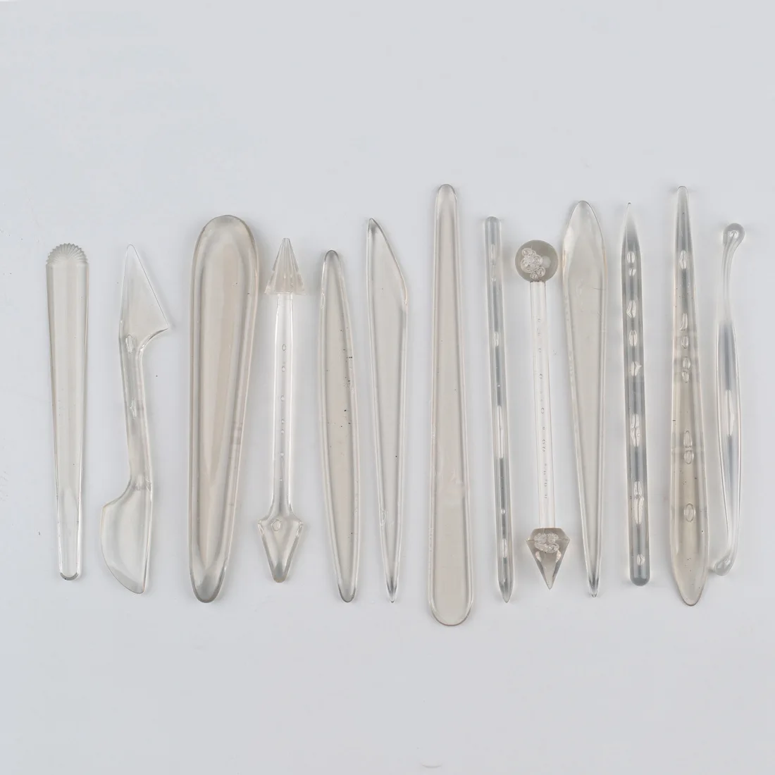 Polymer Clay Tools 13Pcs Transparent Clay Soft Pottery Cartoon Shaping Tool Set Baking Utensils Fondant Carving Shaping Plastic Knife for