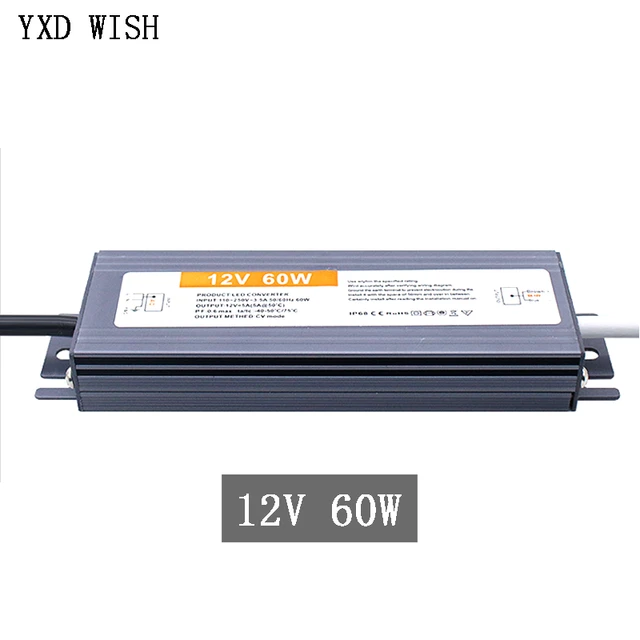 Transformateur 220V 12V 300W, 25A Alimentation LED IP67 Etanche