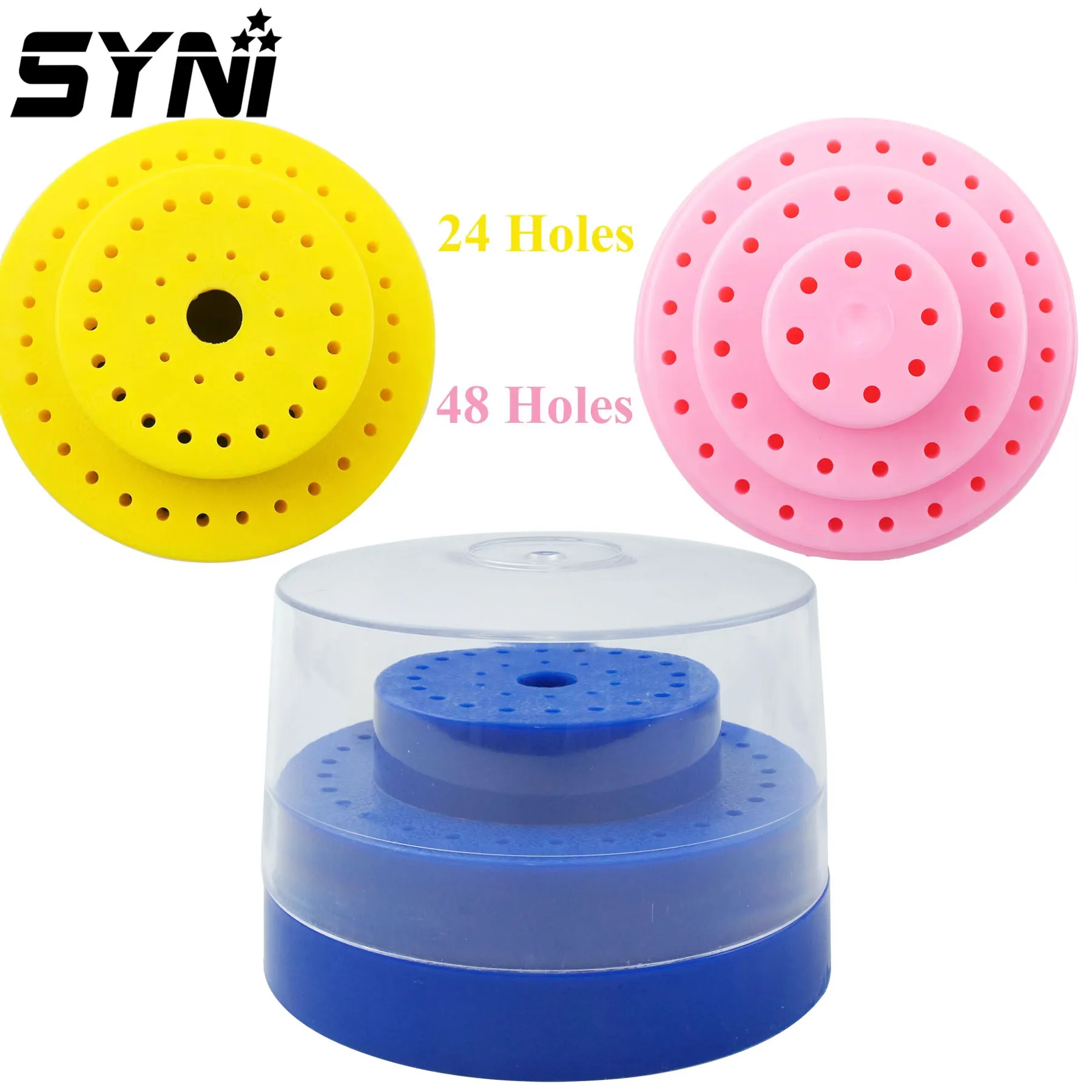 48/60 Holes Dental Burs Sterilizer Box Diamond Burs Drill Diamond Placement Box Disinfection Holder Dentistry Instrument Holder