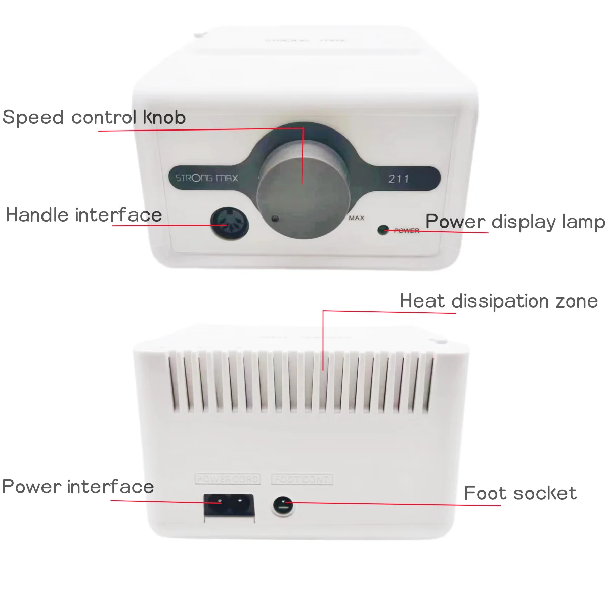 65W Strong Max 211 Electric Nail STRONG 210 45000RPM M45 SH37L High Quality Handpiece Nails Art Tool Pedicure Kit Nail File Set 4