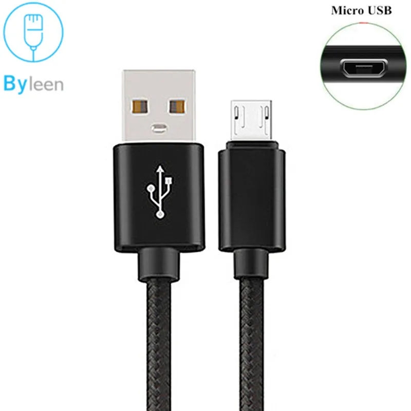 Фото 1 м/2 м/3 м Плетеный Micro USB кабель Синхронизация данных USB Быстрый зарядный шнур для Samsung S7 edge S6 S3 Huawei Xiaomi Android телефонные кабели №1