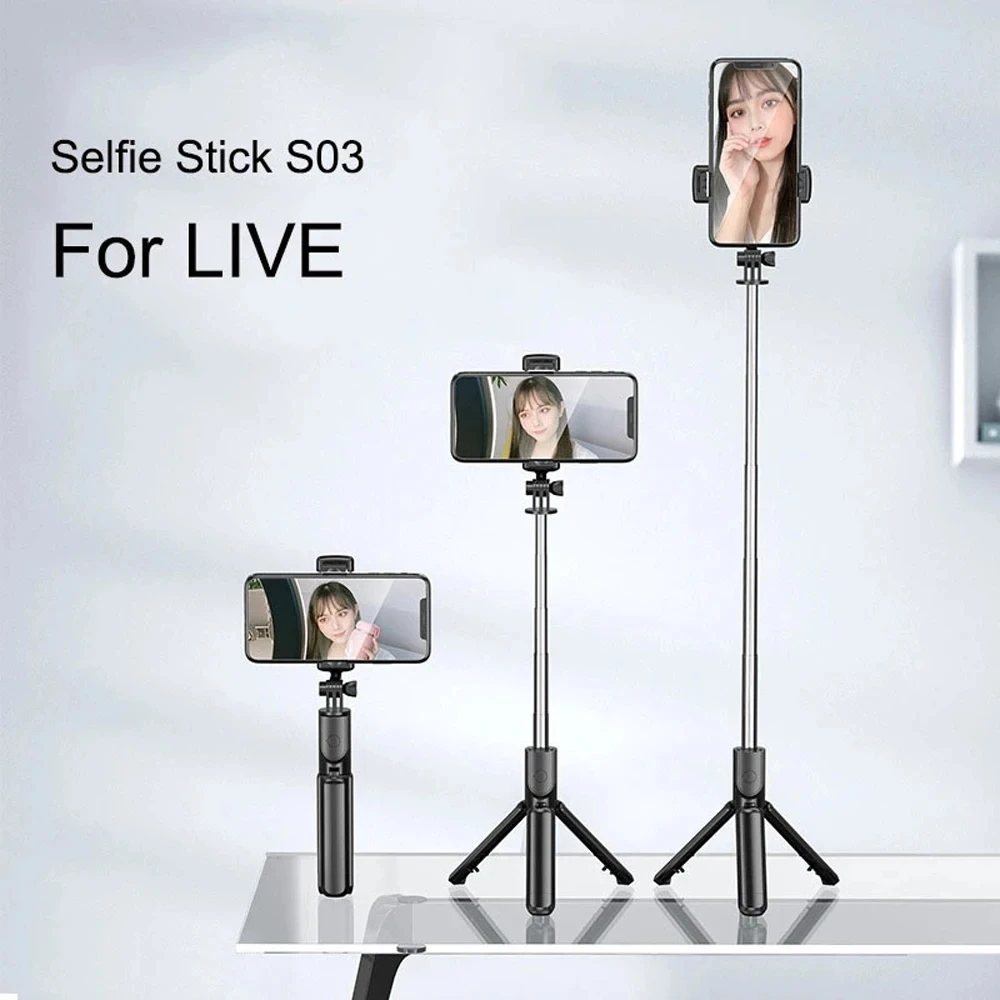 3In1 Bluetooth Wireless Selfie Tripod With Fill Light Shutter Remote Control Portable Foldable Monopod For I Smart_voghion.com