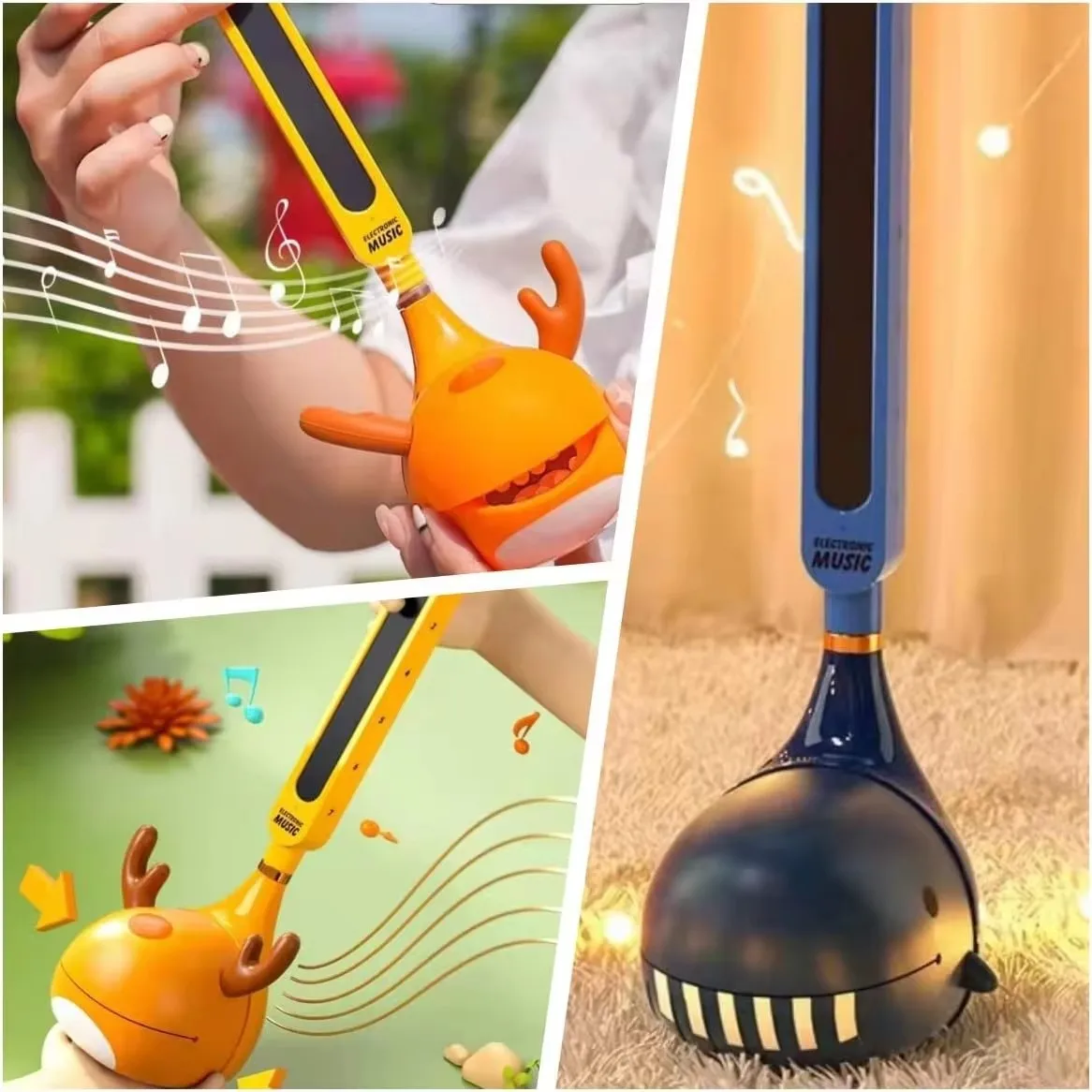 Electronic Erhu Mini Guitar Cute Cartoon Shape Music Synthesizer For Kids Teens