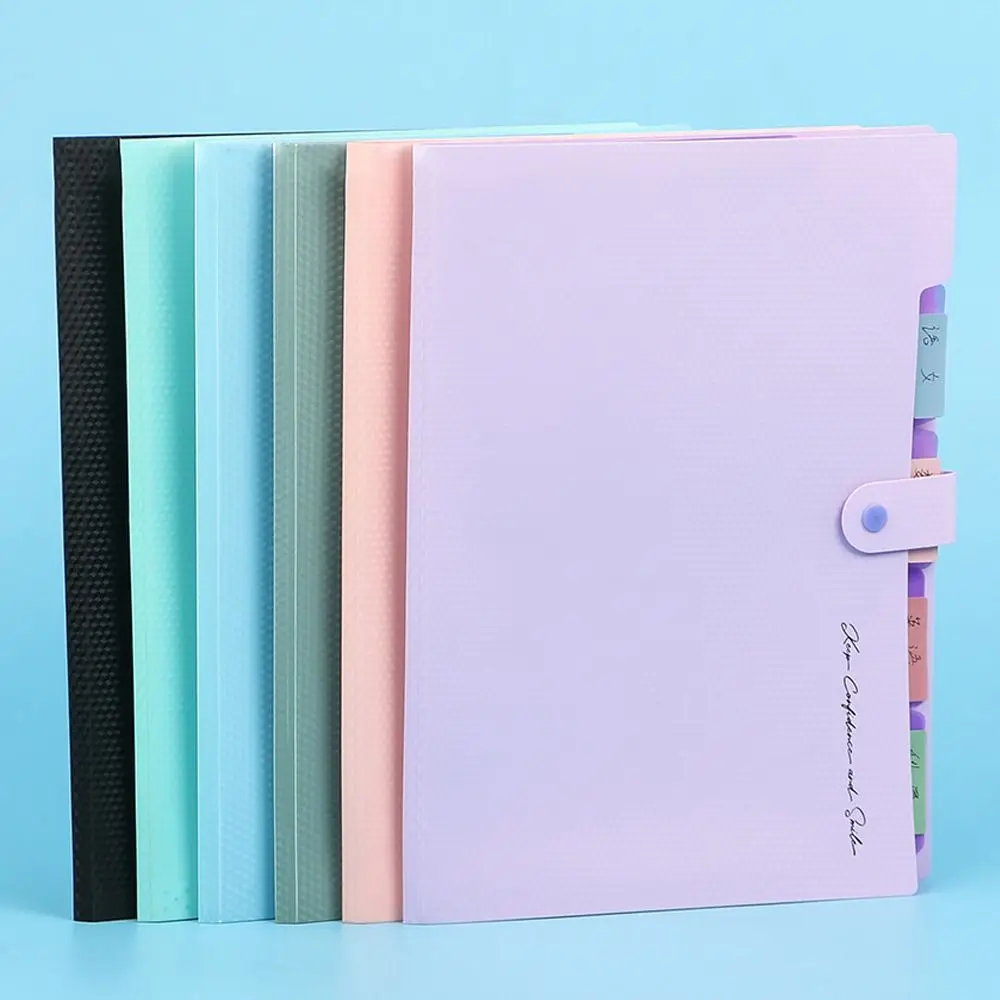 PVC 폴더 오르간 가방, 하이 퀄리티 5 포켓 문구 서류 정리함, 학생 선물 서류 가방