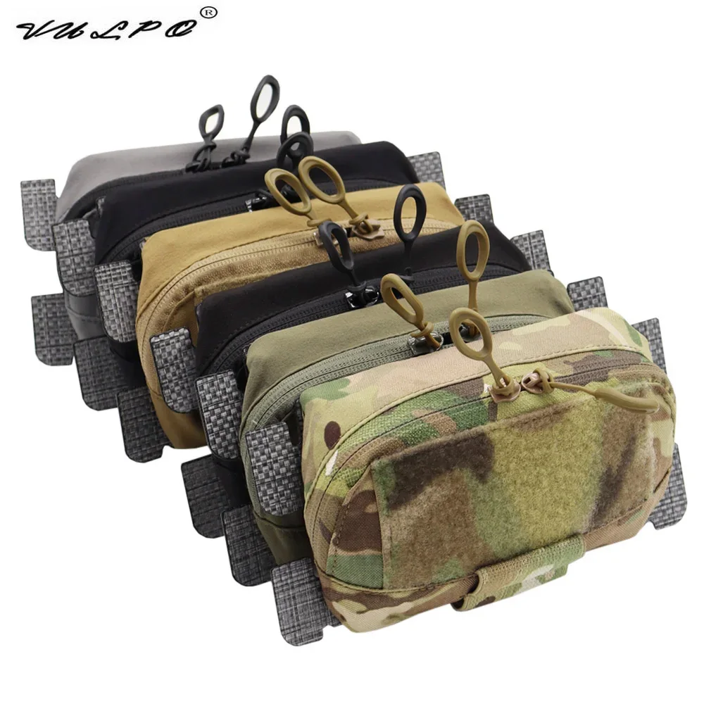

VULPO Tactical Vest Plate Carrier MOLLE Adapt Admin Panel Pouch Chest Expansion Sub Bag Utility Map Pouch Hunting Airsoft Vest
