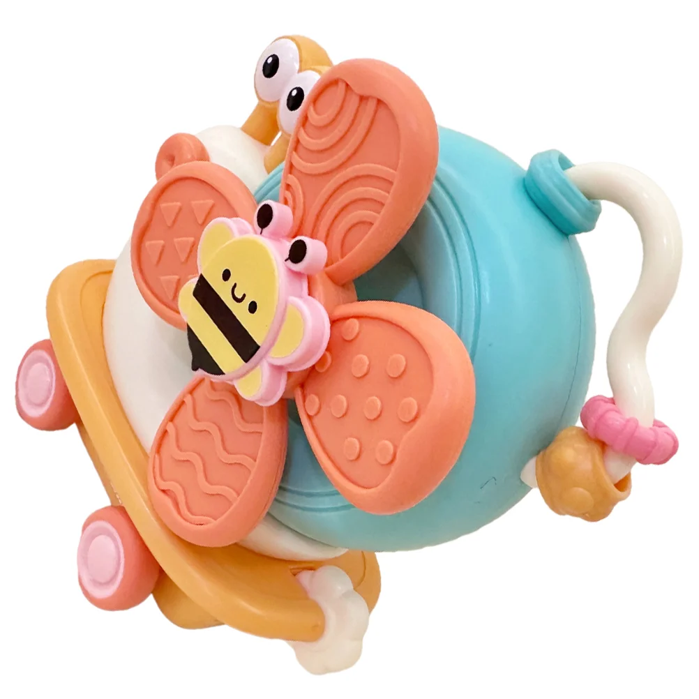 

Infant High Chair Toy With Suction Cup Baby Montessori Sensory Toy Bath Windmill Toy Snail Joyful Meal Table Shake Joyful Toys