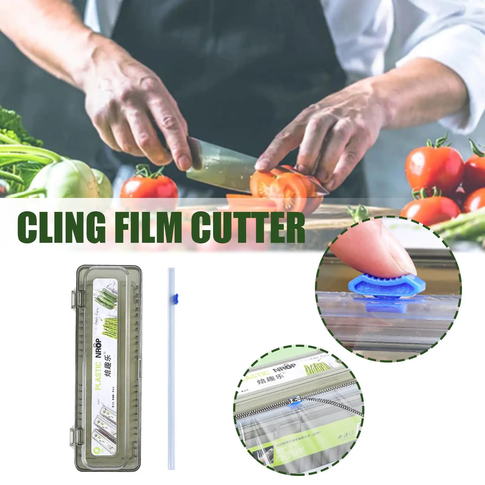 Description Picture 4 of itemPlastic Food Cling Wrap Dispensers Foil Holder Kitchen Storage Accessories Utensils Aluminum Foil and Film Dispenser
